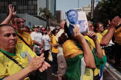 Manifestación en Brasil por el cierre de la red social X