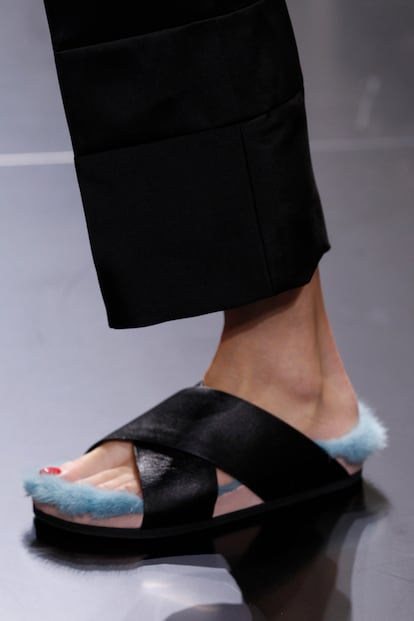 Birkenstocks at the Celine show, in 2013.