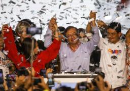 Celebración de Gustavo Petro campaña en su victoria en las elecciones presidenciales 2022