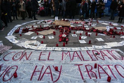 Protesta contra la violencia machista en Madrid