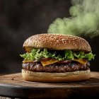 La increíble historia de las hamburguesas radiactivas. Fuente: Midjourney / Eugenio Fdz.