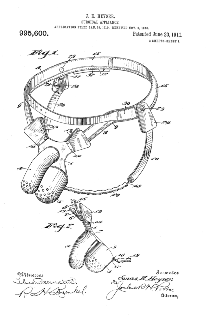 Patente de Jonas Edward Heyser. 1911. Fuente: Google Patent