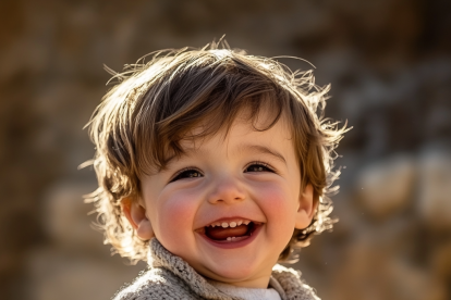 Un niño feliz y sonriendo