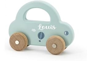 Babygeschenke zur Geburt Junge personalisiert -Holzauto als Spielzeug oder Babygeschenk Geburt türkis