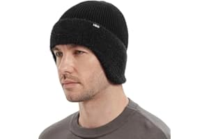 Winter Cap for Men Woolen Winter Fleece Line Beanie with Earflap for Men Women, Double Layers (Soft Warm Velvet Inside) Outdo