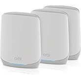 NETGEAR Orbi WiFi 6 Mesh WLAN System (RBK763S) | WiFi 6 Router mit 2 Satelliten-Repeatern | Abdeckung von bis zu 525 m², 75 G