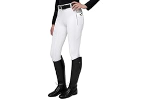 Rovadik Horse Riding Breeches with Sillicon - Better Grip - Stretchable-Suitable for Horse Riders-Unisex (White)