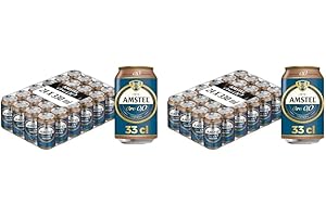 Amstel Oro 0,0 Cerveza Tostada Sin alcohol Pack Lata, 24 x 33cl (Paquete de 2)