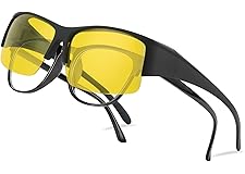 Nlieanuc Lunettes de Nuit Polarisées Surlunettes de Soleil Conduite pour Homme Femme Lunettes Jaunes Polarisés Lunette Vision