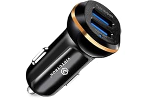 Dyazo 2.4 Amp Dual Port USB Car Charger - Compatible with iPhone X/Xr/Xs/Max/8/7/Plus, Vivo, Oppo, Samsung Galaxy & All Other