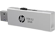 HP 818w 32GB USB 3.2 Flash Drive Silver Metal