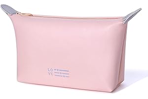 KUKLAR Small Pouch Toiletry Bag for Women Waterproof Makeup Pouch for Purse Travel Portable Zip Pouch Aesthetic Bag (Pink)