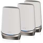 NETGEAR Orbi WiFi 6E Mesh Quad-Band WLAN System (RBKE963) | Router mit 2 Satelliten | Abdeckung bis zu 600 m² und 200 Geräte 