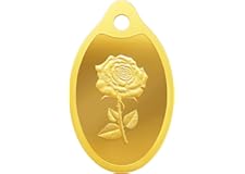 MMTC-PAMP 24k 999.9+ Purity Rose 2gram Yellow Gold Pendant