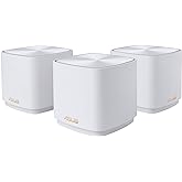 ASUS Ai Mesh AX-WLAN System ZenWiFi XD4 Weiß (3in1 Mesh Zugangspunkte-Set, AX1800 WiFi 6, 2x Gigabit LAN, App Steuerung, unte