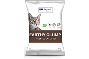 PetCrux Earthy Clump Cat Litter | Natural Bentonite Clay | Lavender Scented| Superior Odour Control | 99.9% Dust Free Scoopab