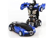 Cable World Plastic Battery Operated Converting Car to Robot, Robot to Car Automatically,Robot Toy, with Light and Sound for 