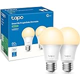 Tapo Ampoule Connectée WiFi, Ampoule LED E27 Blanc Chaud 2700K, Dimmable 8.7W 806Lm, Compatible avec Alexa et Google Home, Co