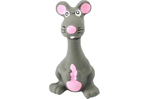 Foodie Puppies Latex Dog Squeaky Toy for Small Dogs & Puppies - (Grey Mouse) | Durable, Soft, Cotton Filled, Animal Design, C