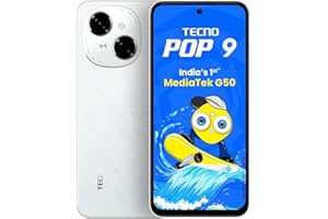 TECNO POP 9 (Glittery White, 3GB+64GB) |India's 1st Mediatek G50 | IP54 Rated | IR Remote | Dual Speaker with DTS | 36 Month 