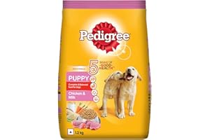 Pedigree Puppy Dry Dog Food, Chicken & Milk, 1.2 kg, Contains 37 Essential Nutrients, 100% Complete & Balanced Food for Puppi