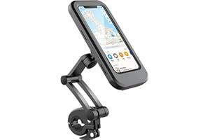 LIRAMARK 360° Rotation Waterproof Bike Phone Mount, Universal Motorcycle & Bicycle Handlebar Holder with Touch-Sensitive Scre