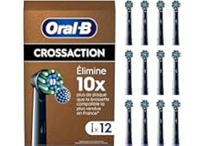 Oral-B Pro Crossaction Brossettes Noires De Rechange, Rondes Pour Éliminer Plus De Plaque, S’Adaptent Aux Dents, Compatibles 