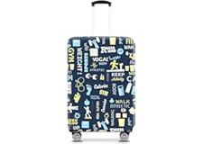 NT CREATION Navy Blue Polyester Fabric Small Protective Luggage Cover | Medium Protective Luggage Cover Without Suitcase - Na