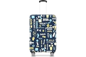 NT CREATION Navy Blue Polyester Fabric Small Protective Luggage Cover | Medium Protective Luggage Cover Without Suitcase - Na