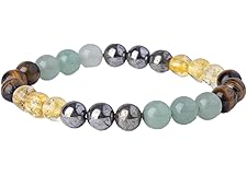 GOLDEN QUARTZ - THE CRYSTAL HUB - Money Magnet Crystal Bracelet Unisex for Wealth Income & Prosperity Citrine, 8mm Crystal 24