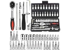 Quicknik Tool Kit 46 Pcs Household | 1/4 Drive Socket Screwdriver Wrench Set for Bike, Car Repairs & More Spanner & Socket Se