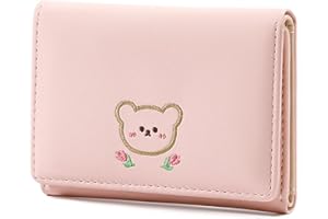 INOVERA (LABEL) Trifold Wallets for Girls, Women - Faux Leather Mini Credit Cards, Cash Holder Wallet - Small Pocket Purse (P