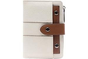 INOVERA (LABEL) Wallet for Women Stylish - Ladies Hand Purse for Card, Cash, Coin - Small Girls Bifold Wallets (White and Bro