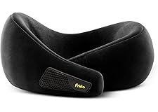 Frido Travel Neck Pillow | Premium Memory Foam Neck Pillow for Flight Travel, Car Sleeping | Adjustable Head Rest, Neck Rest 