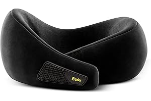 Frido Travel Neck Pillow | Premium Memory Foam Neck Pillow for Flight Travel, Car Sleeping | Adjustable Head Rest, Neck Rest 