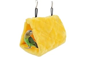 MS Pet House Winter Warm Bird Nest House Shed Hut Hanging Hammock Finch Cage Plush Fluffy Birds Hut Hideaway for Hamster Parr