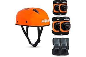 APRODO Kids Protective Set Guard for Skating, Cycling & Skateboarding, (Suitable for Age Group 5 to 12 Years Old) (Neon Orang