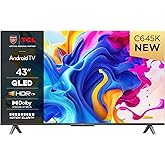 TCL 43C645K 43-inch QLED Television, 4K Ultra HD, Android Smart TV (Game Master, Dolby Atmos, Freeview Play, Motion clarity, 