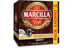 Marcilla Café Cápsulas Ristretto - 40 Cápsulas Compatibles Nespresso