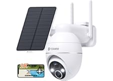 YESKANO 2K Camera Surveillance WiFi Exterieure sans Fil Solaire 360° PTZ Caméra Exterieur Solaire Batterie 2,4 GHz, Vision No