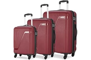 Safari Zion Set of 3 (Cabin + Medium + Large) Trolley Bags Hard Polypropylene 4 Wheels 360 Degree Wheeling Luggage, Travel Ba