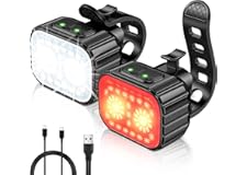 CIRYCASE Lumiere Velo Avant et Arriere, 8 + 12 Modes d'Éclairage Lampe Vélo LED Étanche IPX6, USB Rechargeable Eclairage Velo