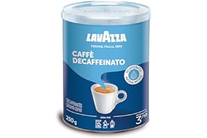 Lavazza, Caffè Decaffeinato, Café Molido Natural Descafeinado, para Cafetera Italiana, de Filtro y Francesa, Notas Aromáticas