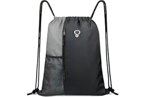 STONKAR ActiveFit Drawstring Bag | Gym and String Backpack | Sports Bag (Pack of 2 pcs) | 16" x 20" Inch (Black-Grey)