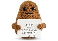 Zynxel Poupées Pomme de Terre Positive, Humoristiques et Motivantes Tricotée Pomme de Terre, Peluche avec Carte Positive, Rig