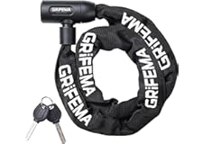 GRIFEMA GA1201-12, Chaîne Antivol Vélo 120 CM, Chaîne Cadenas Vélo pour Vélos, Motos, trotinette electrique, Portails, Noir