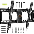 Perlegear TV Wall Bracket for Most 37–82 inch LCD LED 3D Plasma TVs up to 60kg, Slim Tilt TV Bracket for Flat or Curved TVs M