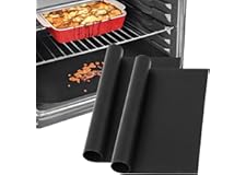 SPARES2GO Revestimiento antiadherente para horno (paquete de 2) - Alfombrilla de teflón universal grande para hornear, protec