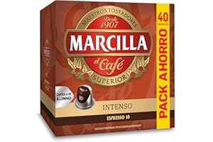 Marcilla Café Cápsulas Intenso - 40 Cápsulas Compatibles Nespresso