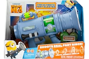 Despicable Me 4 The Ultimate Fart Blaster; Blasts out REAL Fart Rings of fog; Plays 15 Different Fart Sounds Lights Up and Em